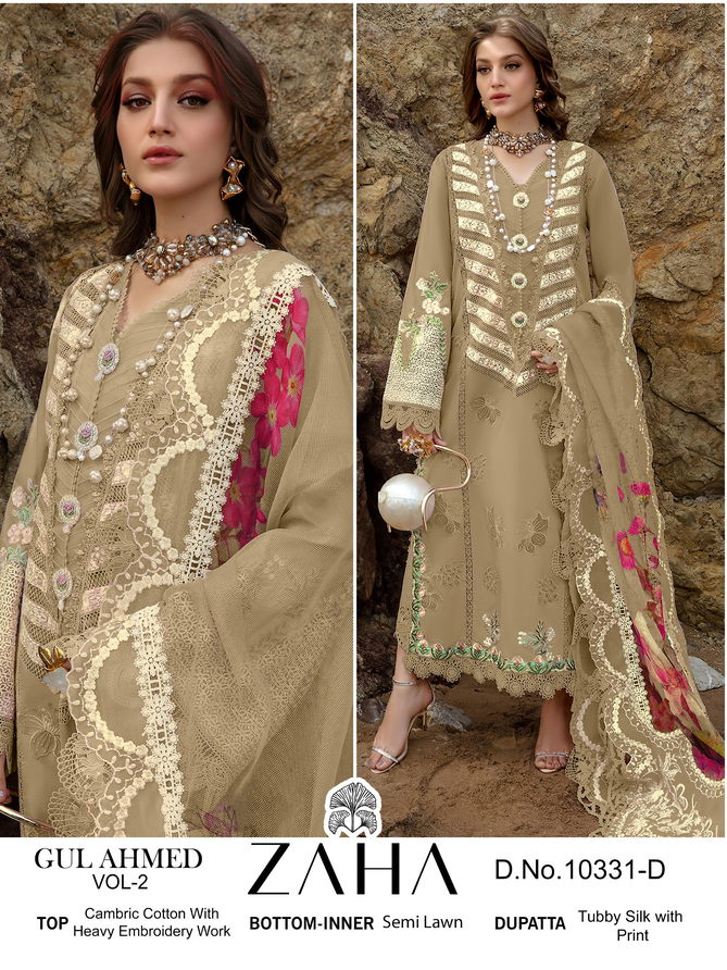 Gul Ahmed Vol 2 By Zaha A To D Cambric Cotton Pakistani Suits Wholesale Price In Surat